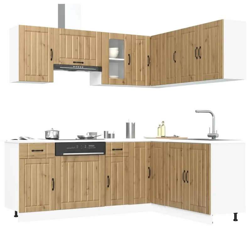 11-tlg. Küchenschrank-Set Kalmar Artisan-Eiche derivato del legno