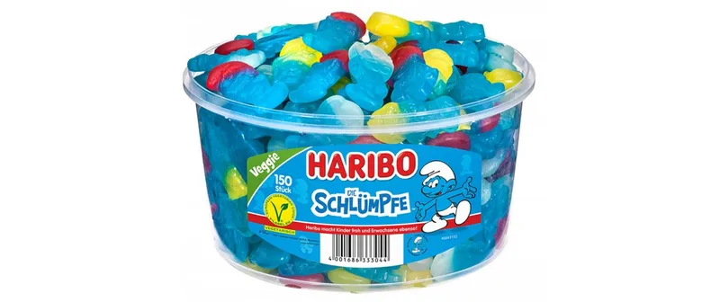 Haribo Int. Gummibonbons Veggie Schlümpfe 150 pezzi