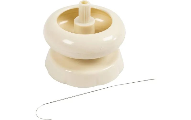 Creativ Company Auffädelhilfe Perlenkarussell con Nadel, 7 x 7 cm
