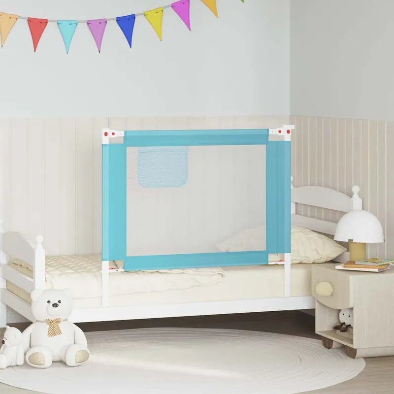 Kleinkind-Bettschutzgitter Blau 100x25 cm Stoff