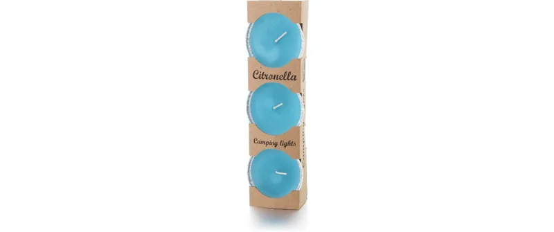 balthasar Gartenkerze Camping Lights Citronella 3 pièces, bleu
