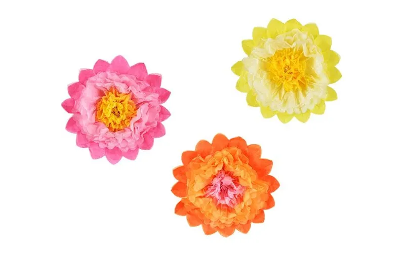 Partydeco Seidenpapier Blumen 3 pezzi