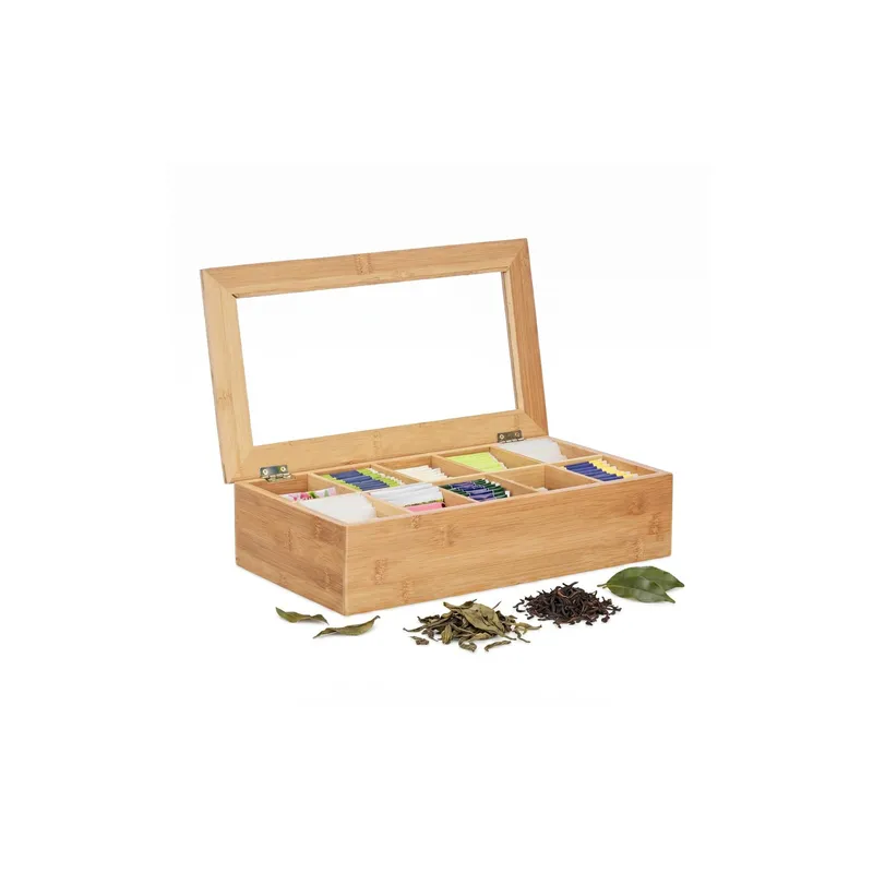 relaxdays Tea Box Brun/Béige/Clair
