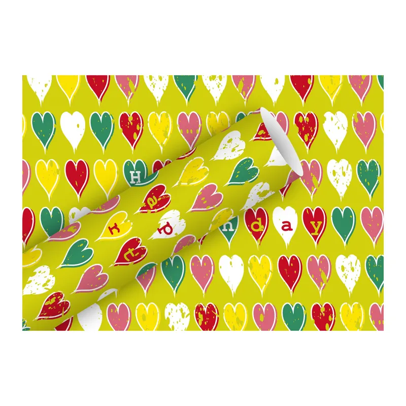 brun + Company Geschenkpapier Heart Birthday 2 m x 70 cm