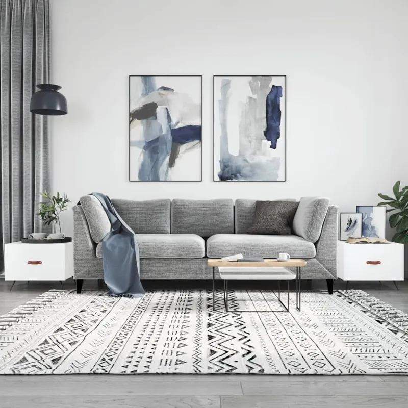 Couchtische 2 Stk. Hochglanz-bianco 50x50x40 cm derivato del legno
