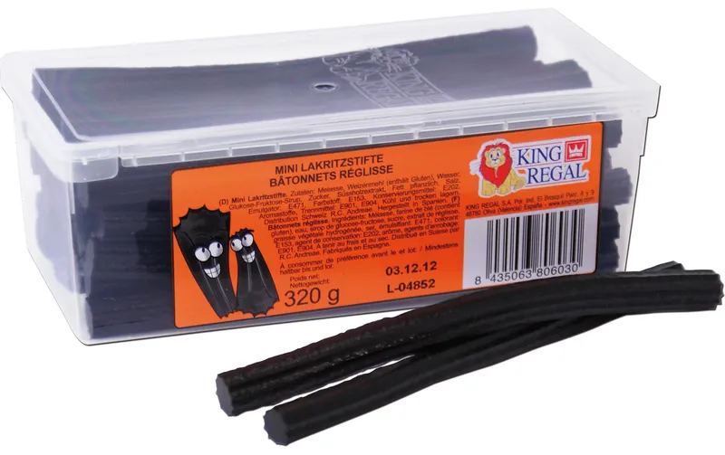 King Regal Gummibonbons Mini Lakritzstifte 320 g