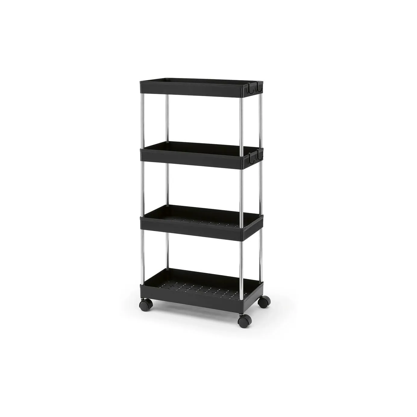 EASYmaxx Rollregal 85 cm schwarz 4 Ebenen Schwarz/Silber