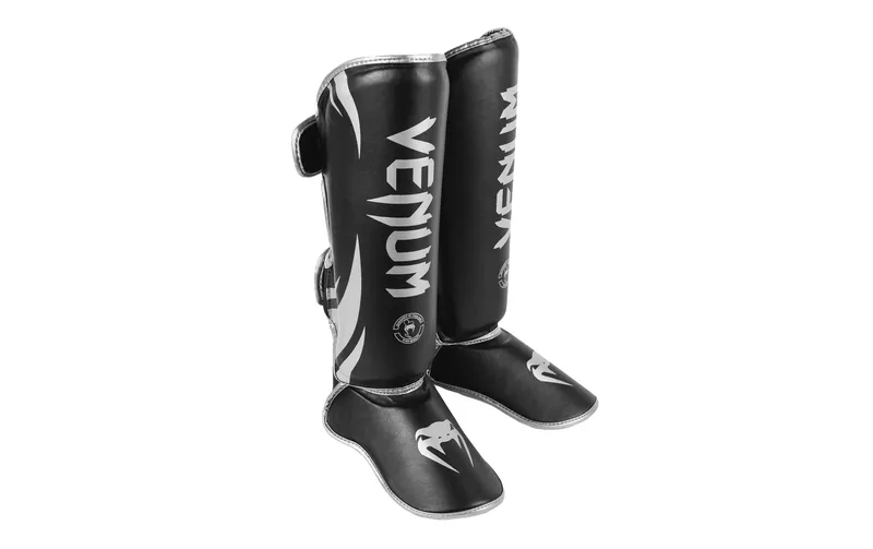 Venum Challenger Standup Shin Guards Schwarz/Silber, M
