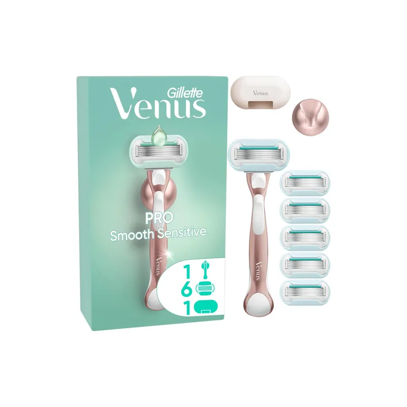 Gillette Venus Pro Smooth Sensitive Ensemble de lames sensibles 6 pièces + manche