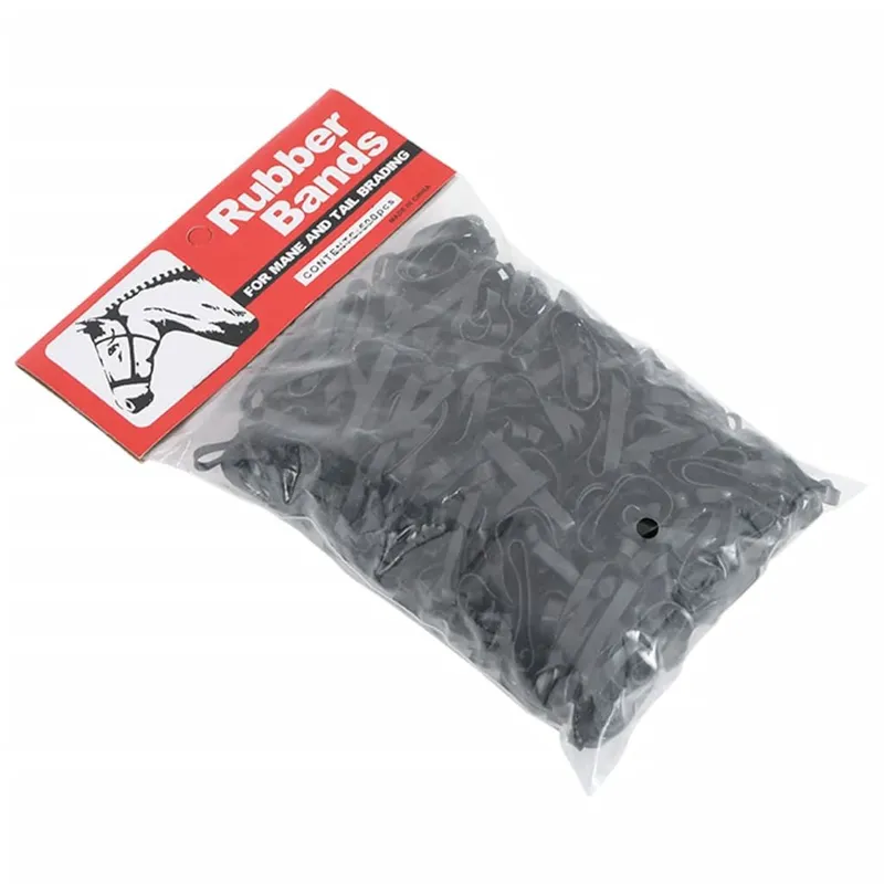 Flechtbänder per Pferde 500 pz. nero Silikon