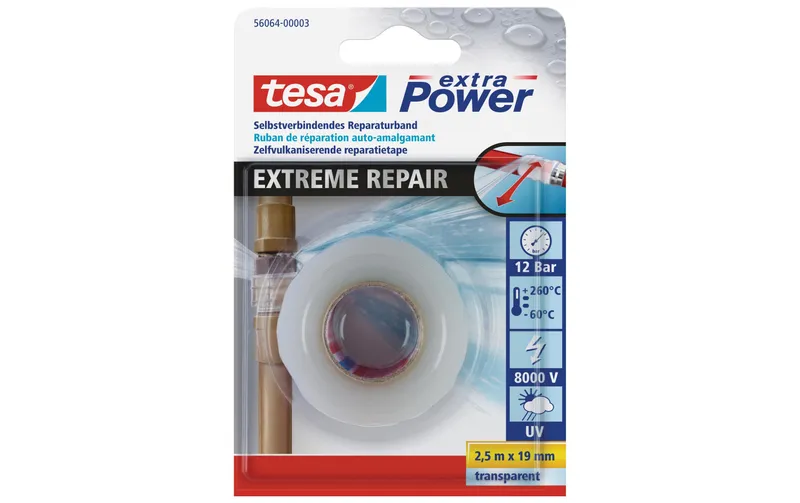 tesa Dichtungsband Extreme Repair 2.5 m x 19 mm transparent