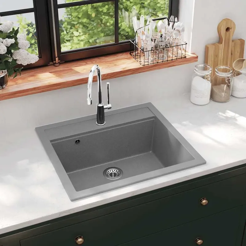 Granitspüle Einzelbecken grigio