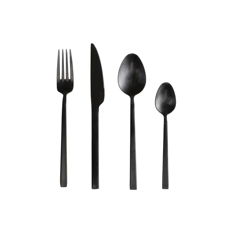 Kare Besteck-Set Gloria, 16-teilig, Schwarz Matt