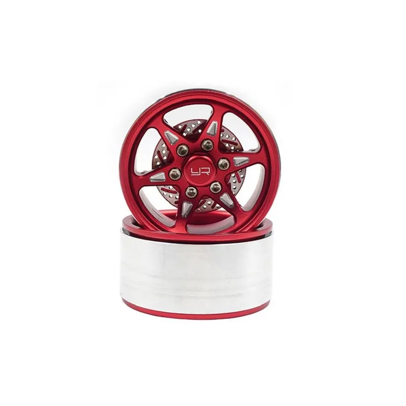 Yeah Racing Felgen BXN 1.9" 6 Speichen Beadlock Rot, 2 Stück
