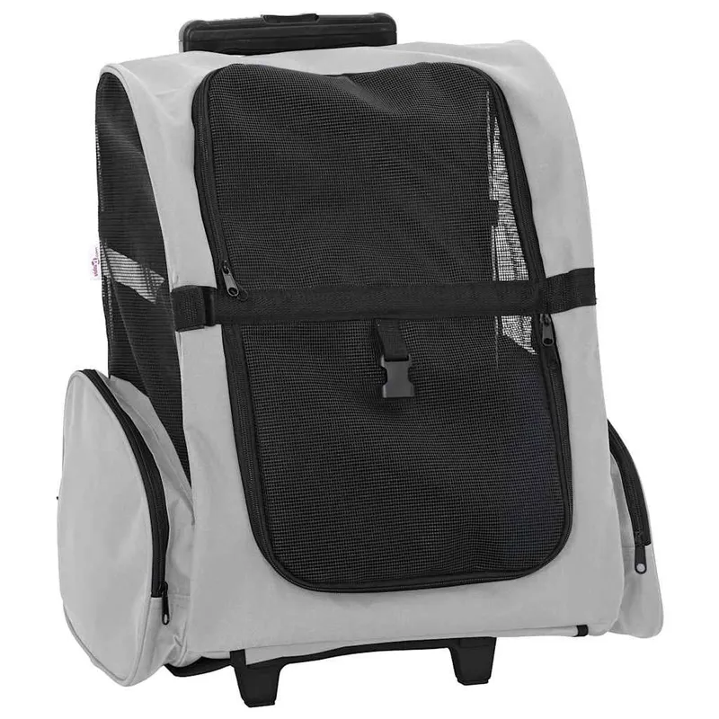 Chariot pour animaux de compagnie 3 en 1 Gris 48 x 32 x (57-106) cm Tissu Oxford