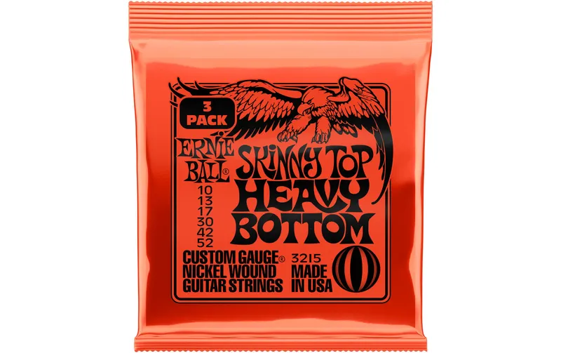 Ernie Ball Gitarrensaiten 3215 Skinny Top Heavy BS – 10-52, 3er Pack