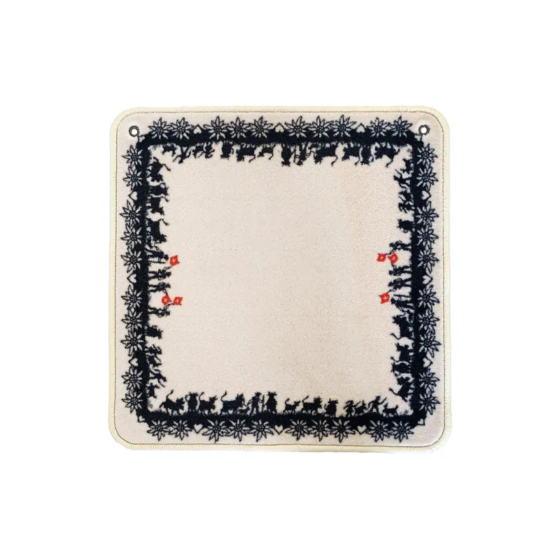 AGM Jass Scherenschnitt Jassteppich beige/schwarz 60 x 60 cm