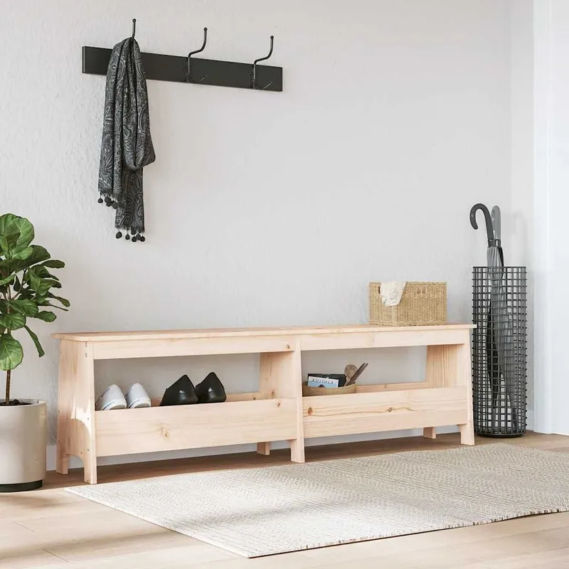 Flurbank 160 x 28 x 45 cm Massivholz Kiefer