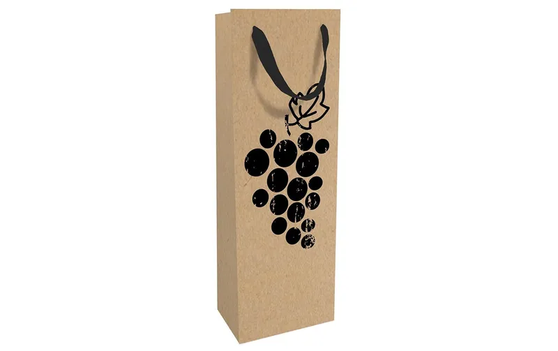 brun + Company Flaschentasche Weintrauben 12 x 37 x 8 cm, brun