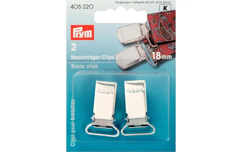 Prym Clips pour Hosenträger 18 mm, argent