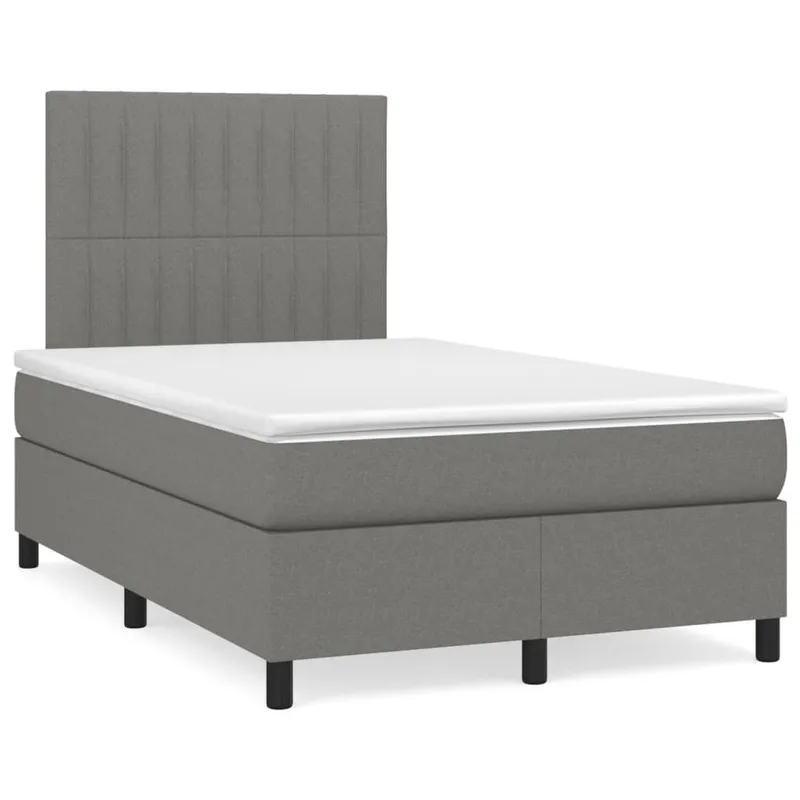 letto boxspring mit Matratze Dunkelgrau 120x190 cm tessuto