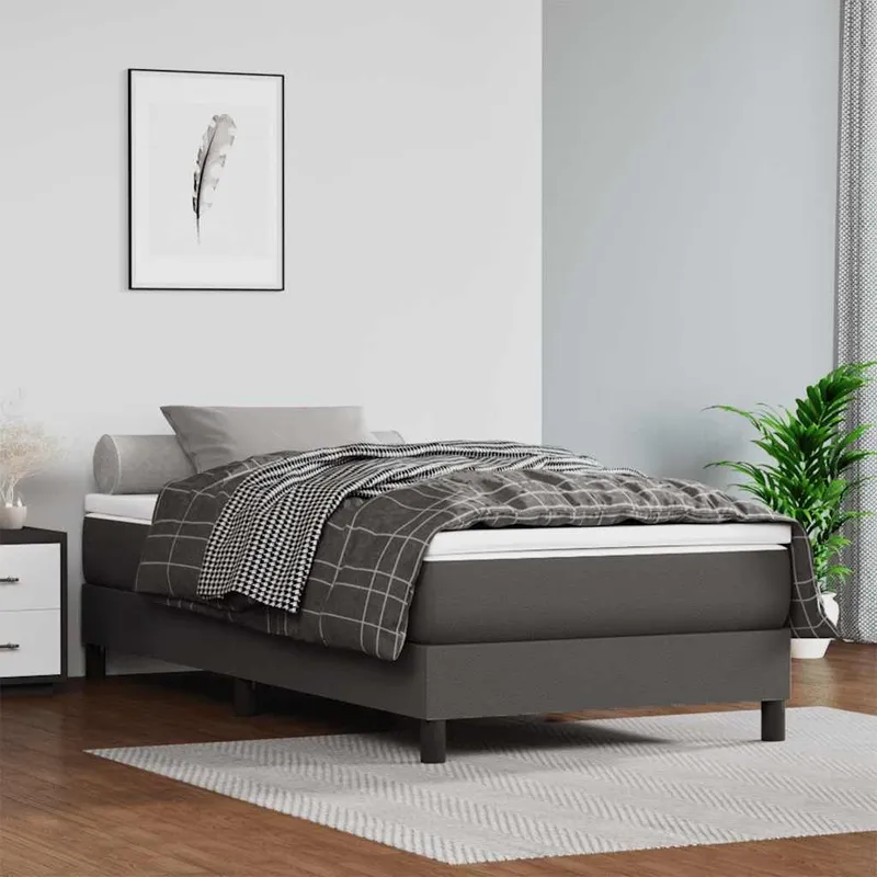 Taschenfederkernmatratze Mittel grigio 120x190x20 cm Kunstleder