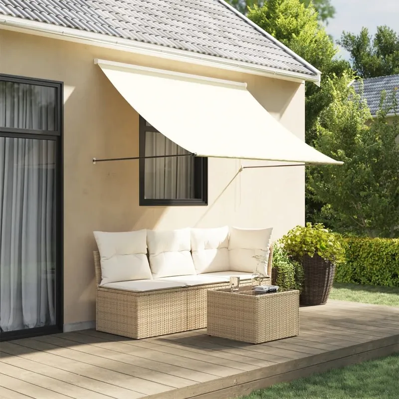 Markise Einziehbar Creme 200x150 cm Stoff und Stahl