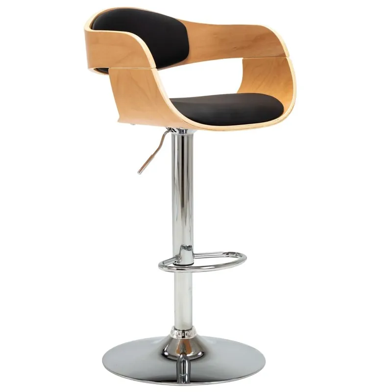 Barhocker nero Bugholz e ecopelle
