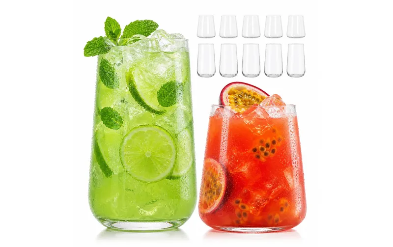 relaxdays Glas 550 ml, 12 Stück, Transparent