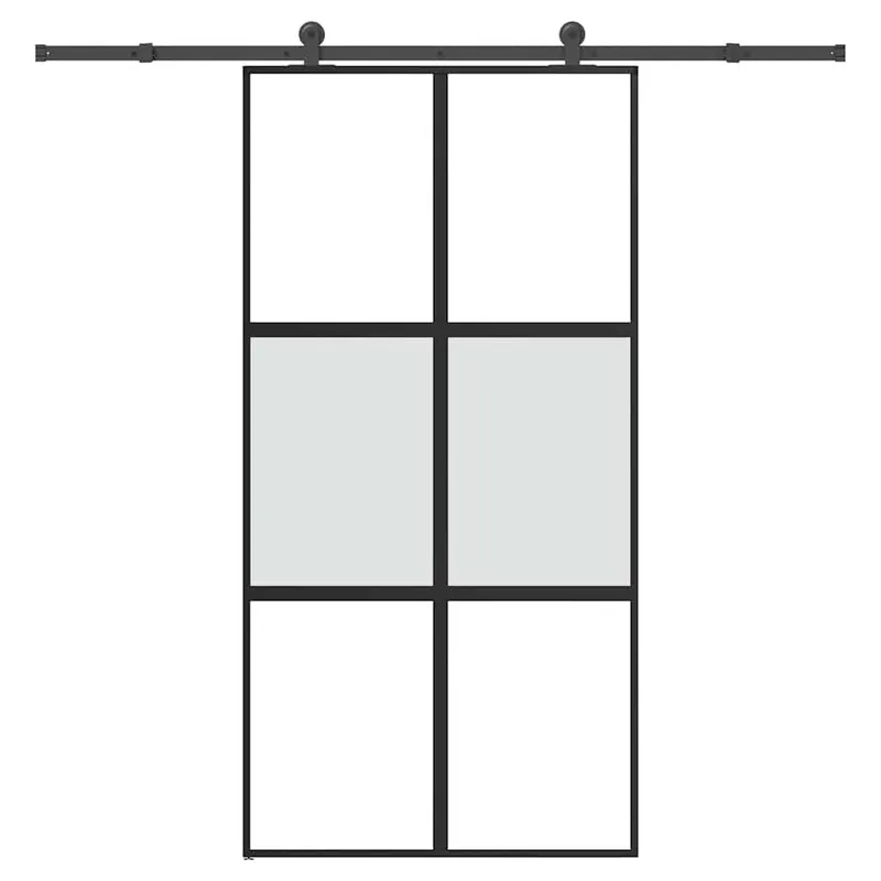 Schiebetür mit Beschlag 102,5x205 cm Hartglas & Aluminium