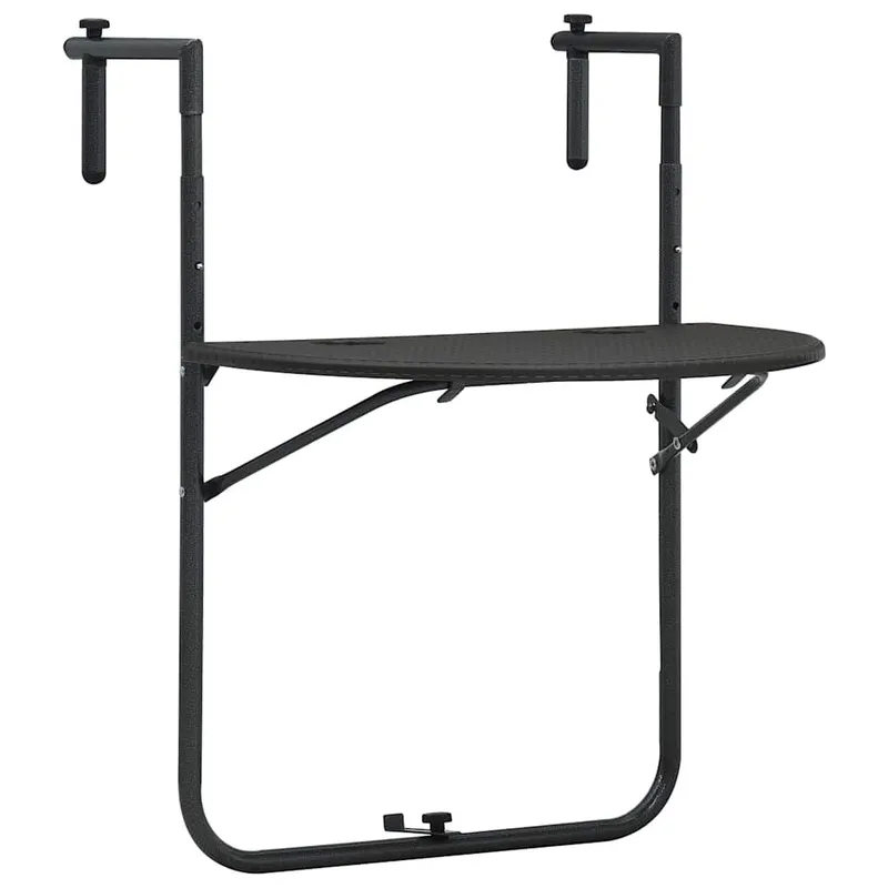 Balkon-Hängetisch marrone 60x64x83,5 cm Kunsttessuto Rattan-Optik