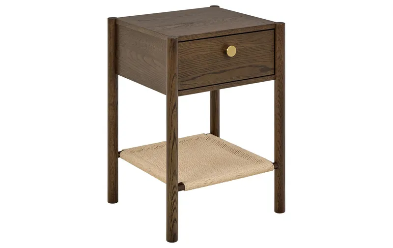 AC Design Nachttisch Monfort Dunkelbraun, 43.5 x 40 x 60 cm
