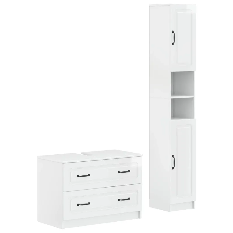 Ensemble de 2 meubles de salle de bain UTRECHT Blanc brillant