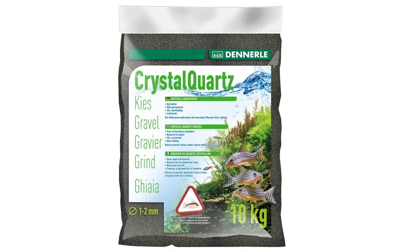 Dennerle Bodengrund Kristall-Quarzkies Diamantschwarz, 10 kg