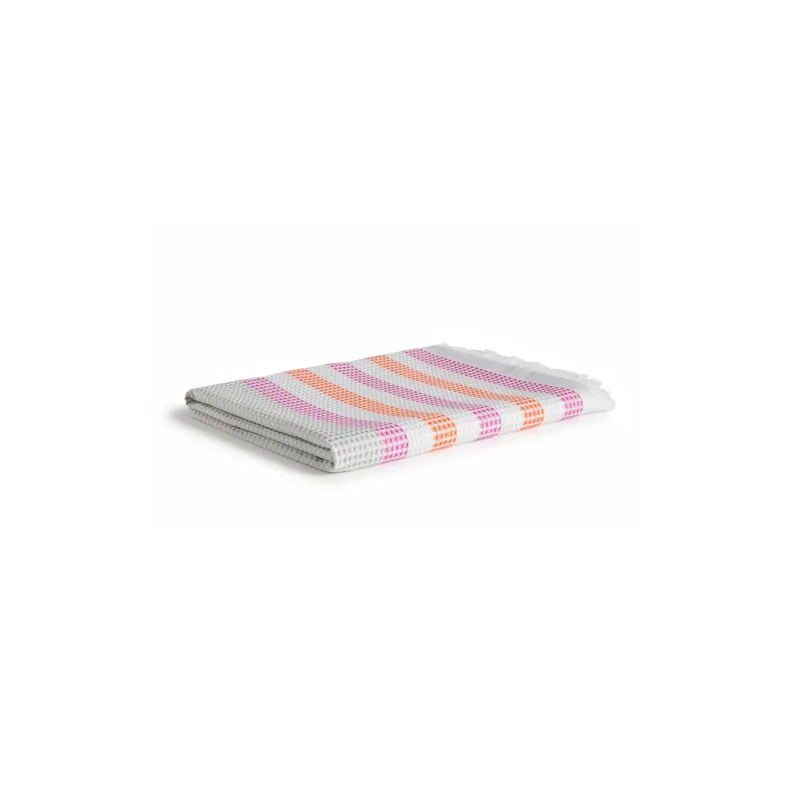 Möve Strandtuch Summer Daylight White 90 x 180 cm, Pink/Orange