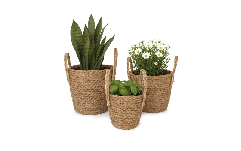 relaxdays Blumentopf im 3er Set, rund