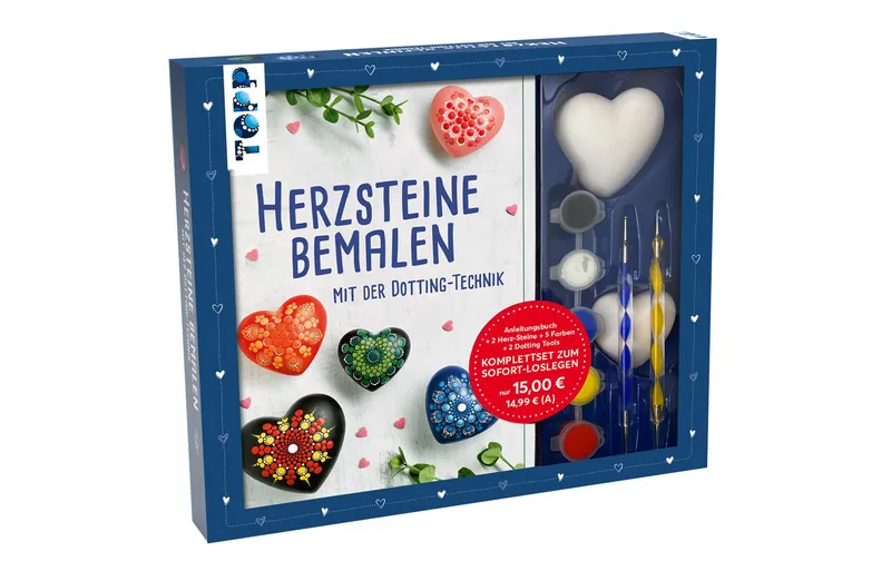 Frechverlag Bastelset Herzsteine bemalen