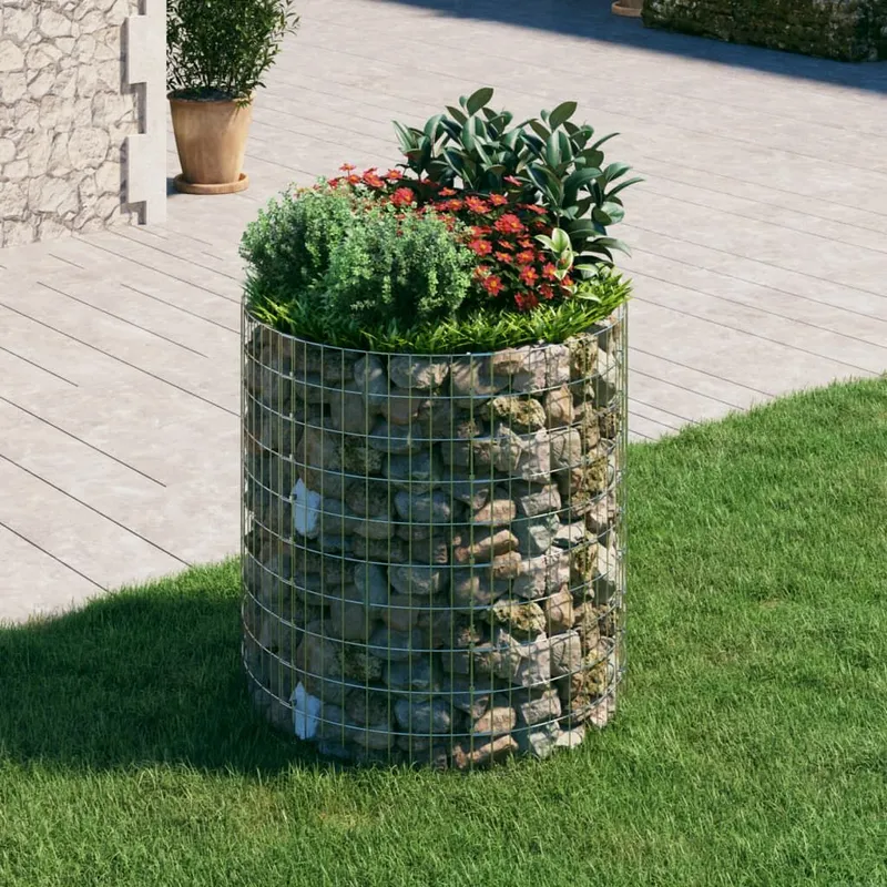Gabionen-Säule Rund Verzinkter Stahl Ø100x100 cm