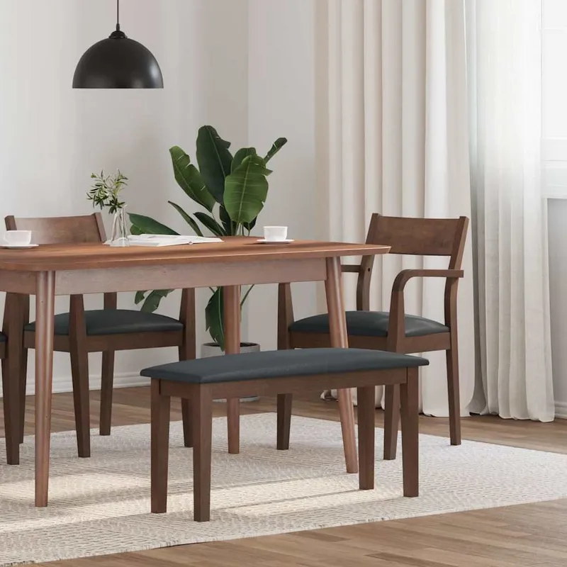 Bank 90 cm marrone Massivholz Gummibaum