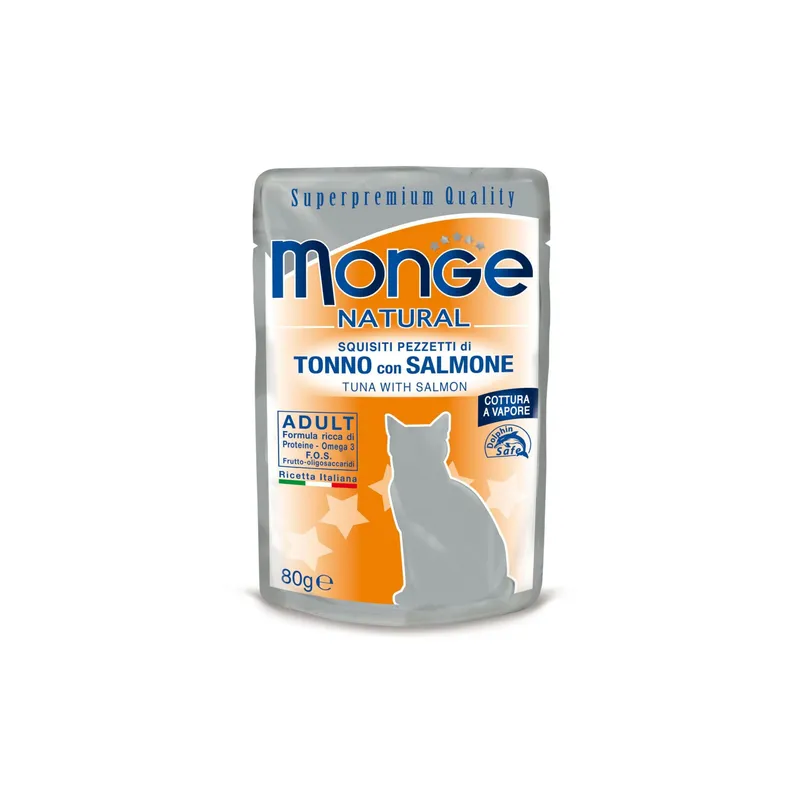 Monge Nassfutter Natural Adult, Thunfisch & Lachs, 80 g