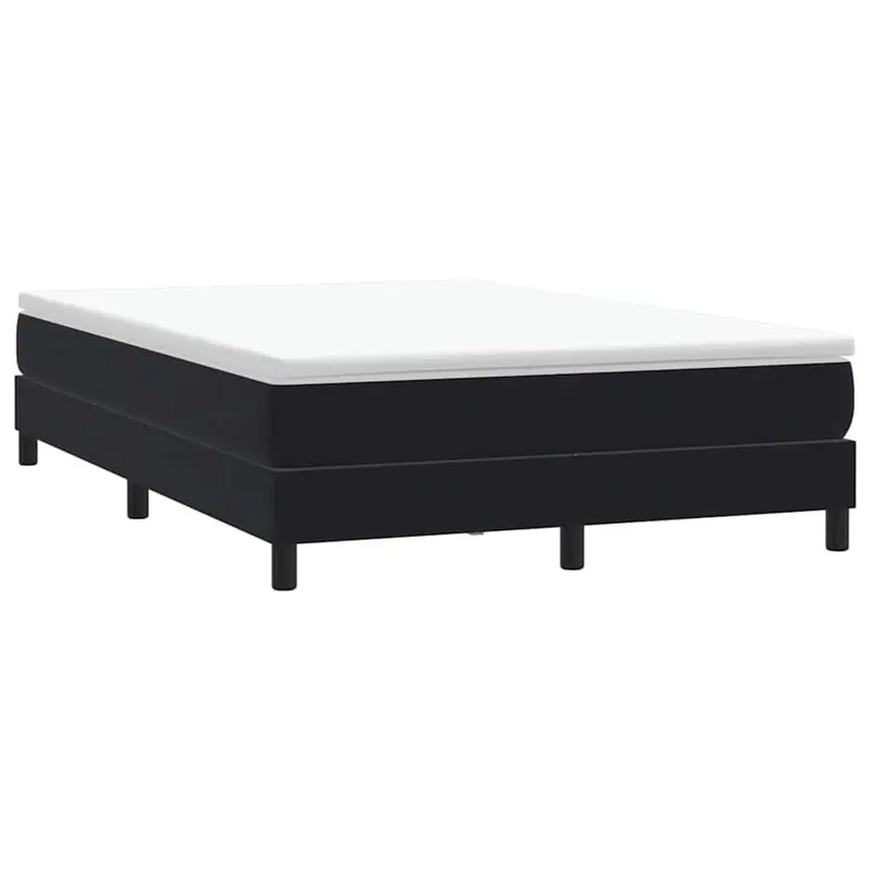 letto boxspring senza materasso nero 160x210 cm velluto