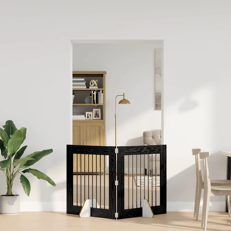 Klappbares Hundetor mit Ständern 2 stk. nero Eichen-Optik