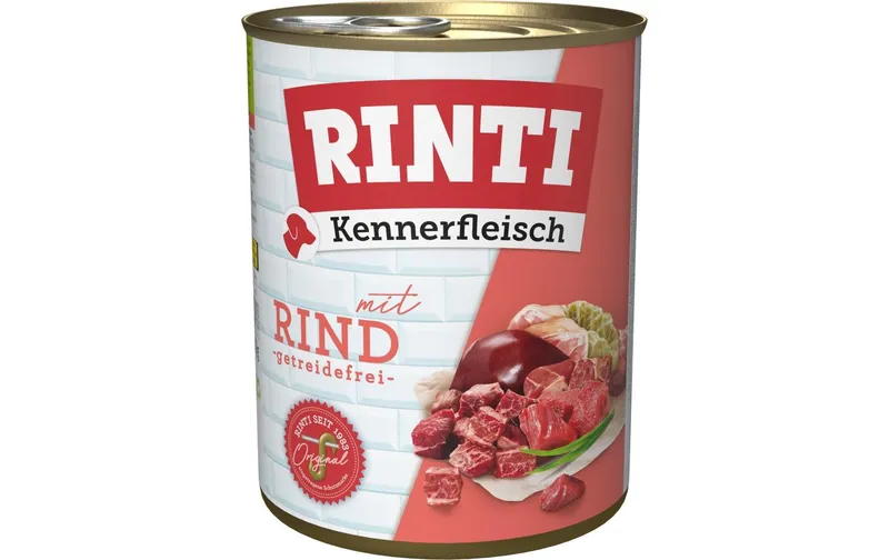 Rinti Nassfutter Kennerfleisch pur Dose Rind, 800 g