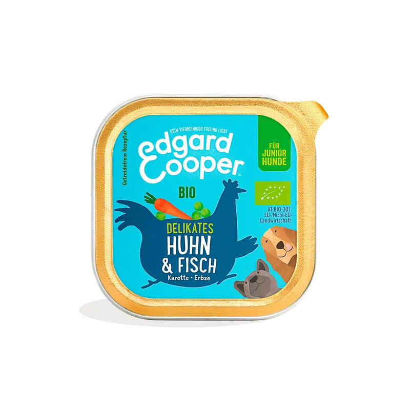 Edgard & Cooper Nassfutter Junior Bio Huhn + Fisch, 17 x 100 g