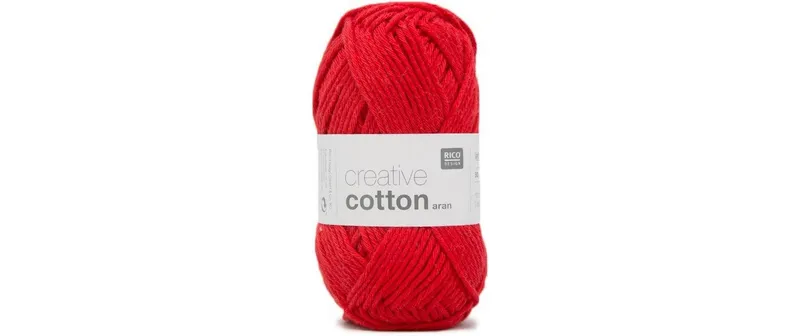 Rico Design Wolle Creative Cotton Aran 50 g, rosso
