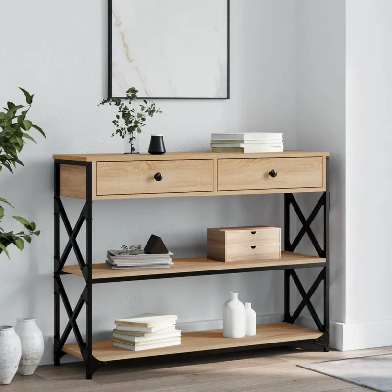 tavolo consolle Sonoma-Eiche 100x28x75 cm derivato del legno
