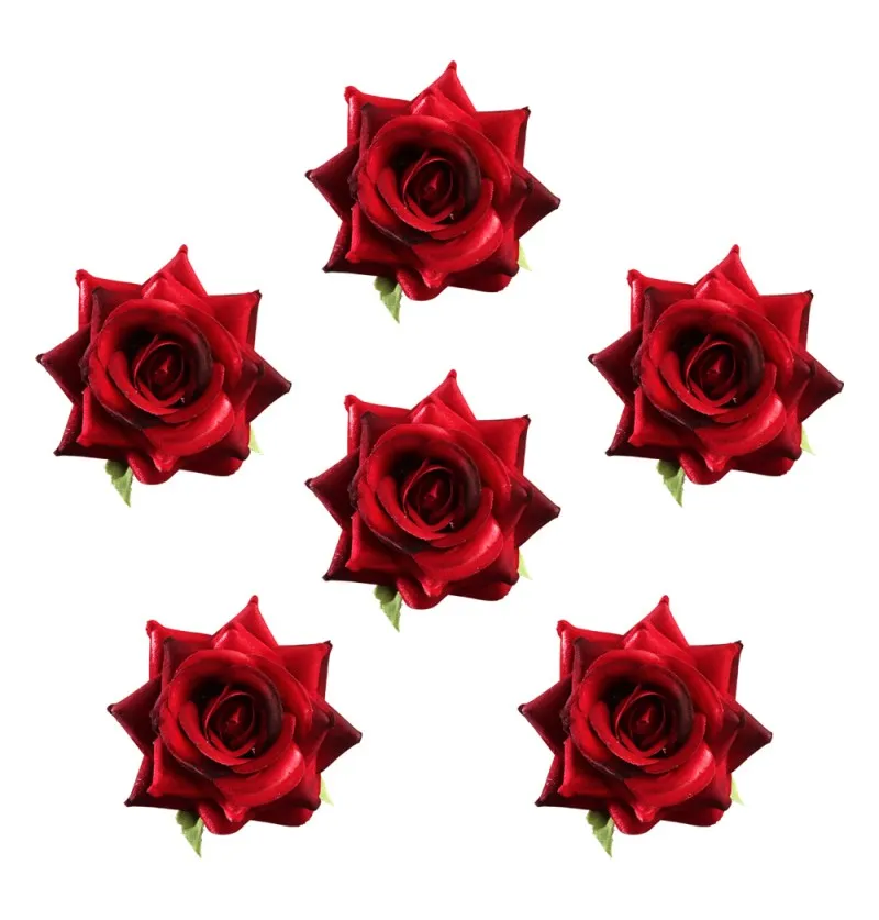 Rosen in velvet 6 pcs red