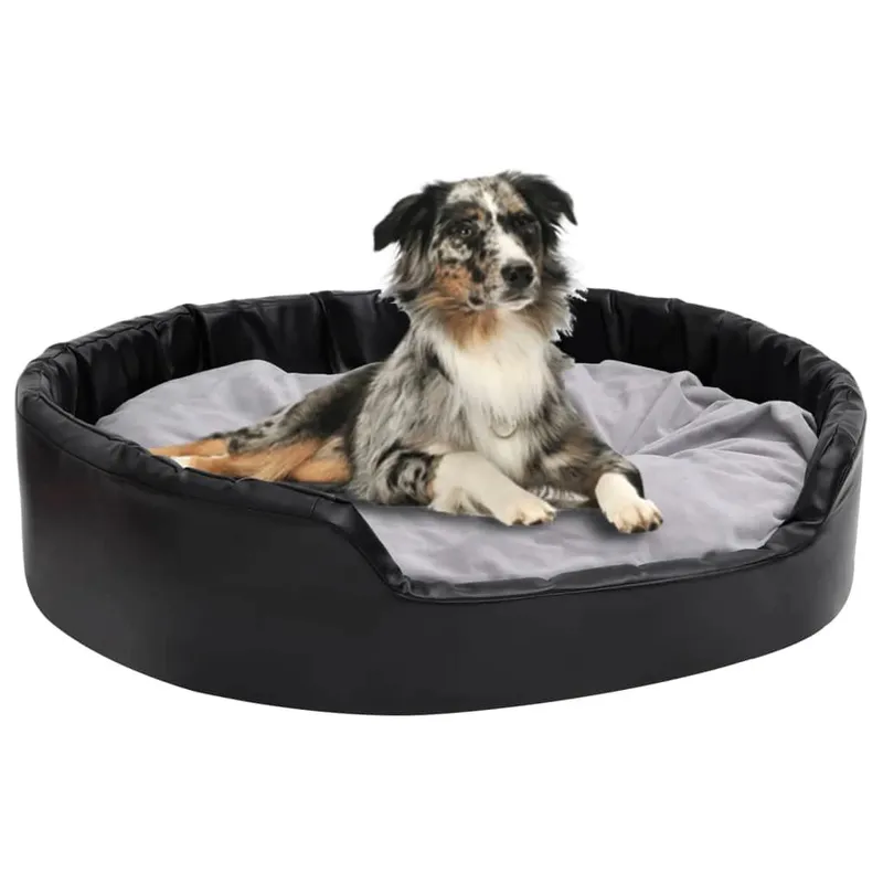 cuccia per cane nero-grigio 99x89x21 cm Plüsch und Kunstleder