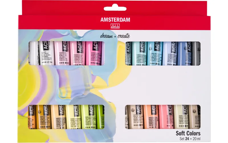 Amsterdam Acrylfarbe Set Soft Colors 24 Tuben à 20 ml
