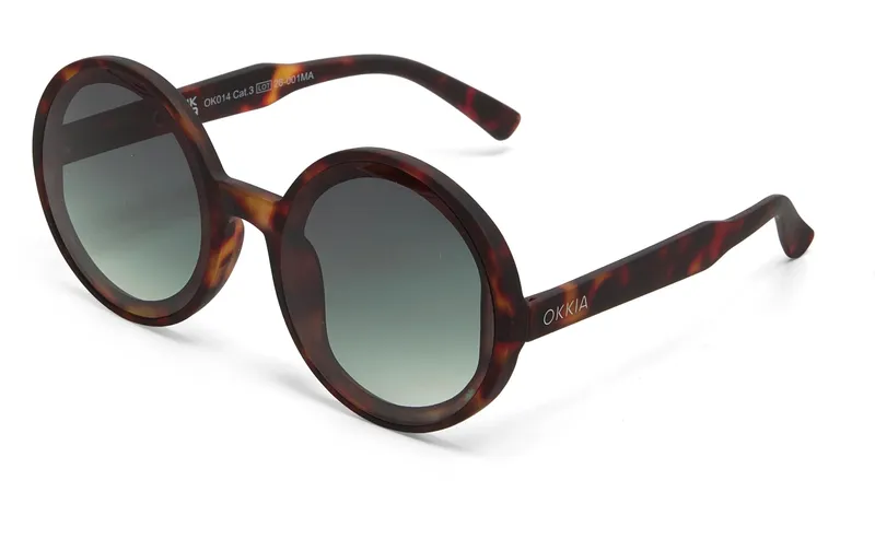 OKKIA Sonnenbrille Monica Classic Havana, Green Lens